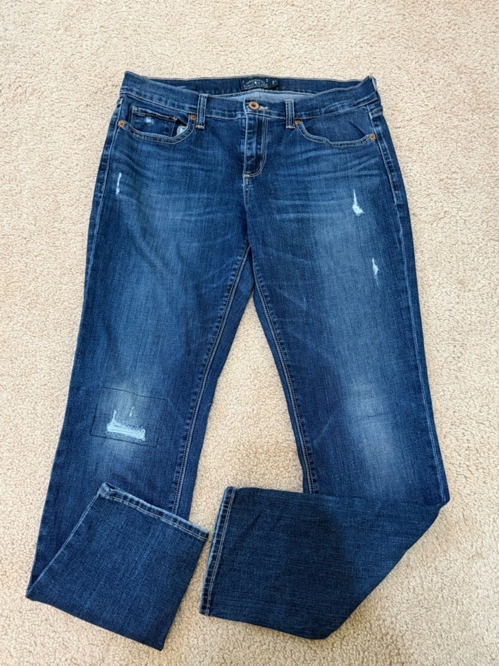 Lucky Brand Sofia Skinny Jeans Women’s 8 Blue Distressed Stretch Denim